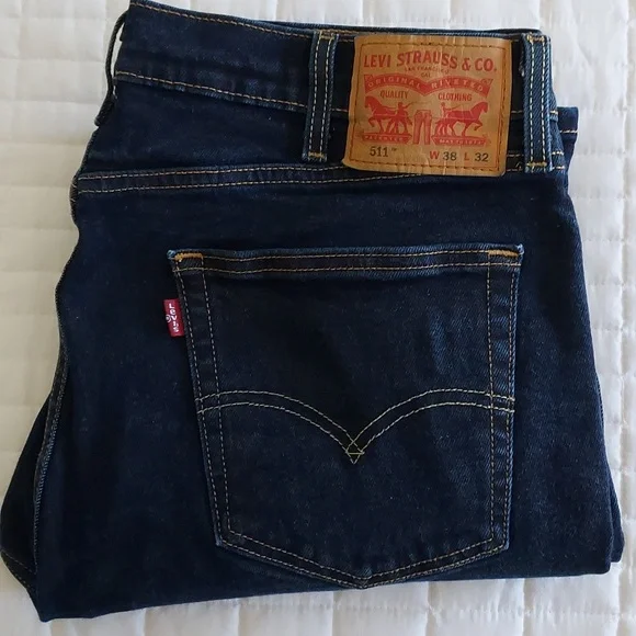 NWOT Levi's Mens 511 Red Tab Indigo Straight Denim Stretch Jeans Size 38W X 32L - Picture 17 of 17